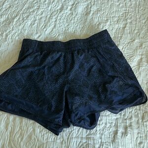 Navy Patterned Athletic Shorts